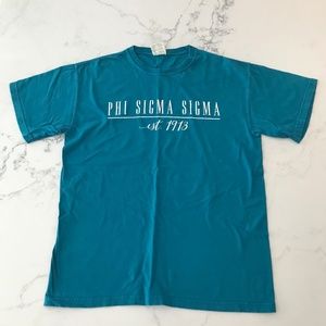 Phi Sigma Sigma Est 1913 Blue T Shirt Comfort Colors Size Medium